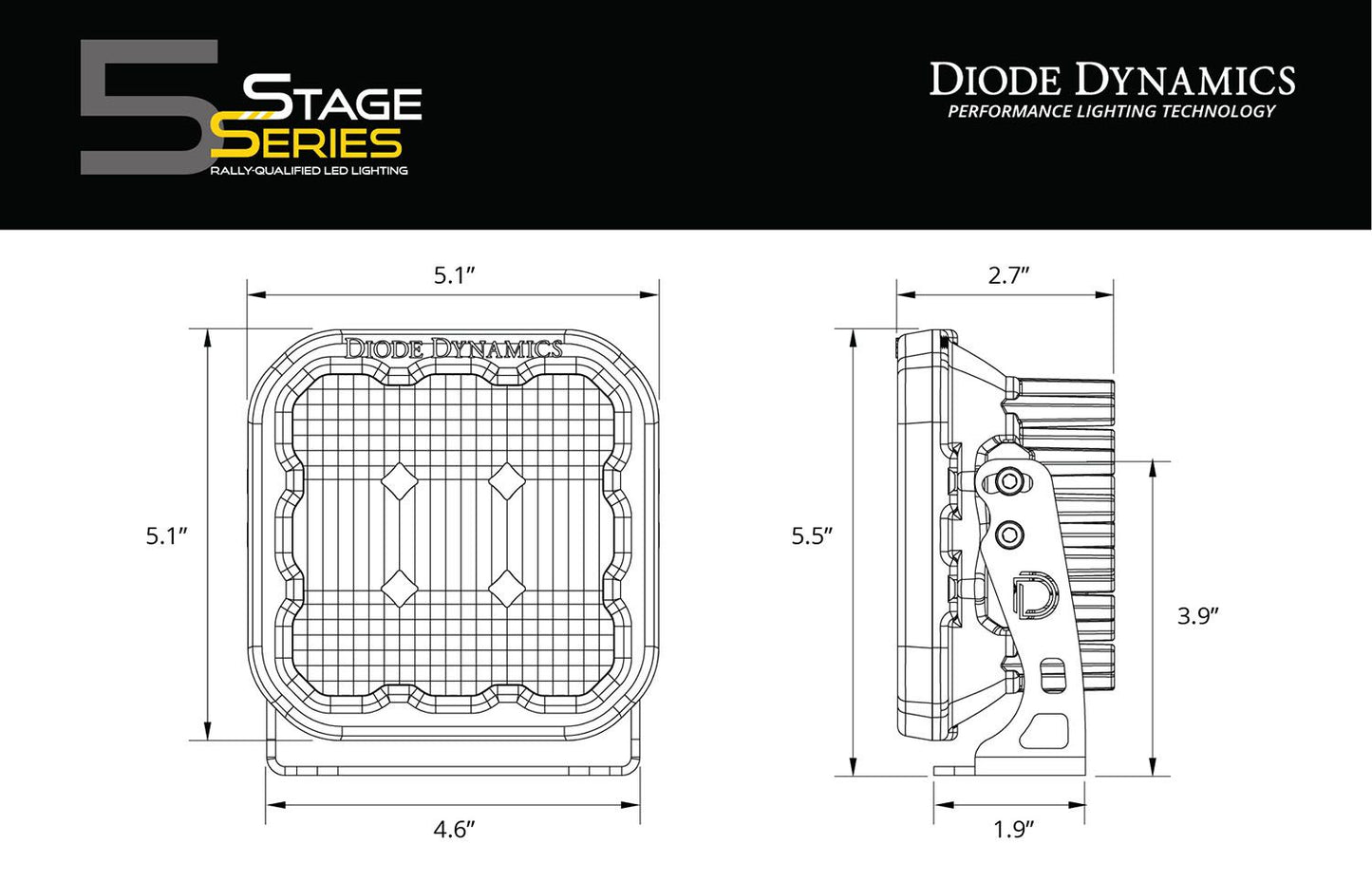 Diode Dynamics SS5 White Pro LED Pod (pair)